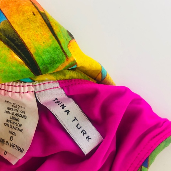 Trina Turk // Polynesian Palms Flutter Top & Hipster Bottom Bikini, Size… - Picture 7 of 8